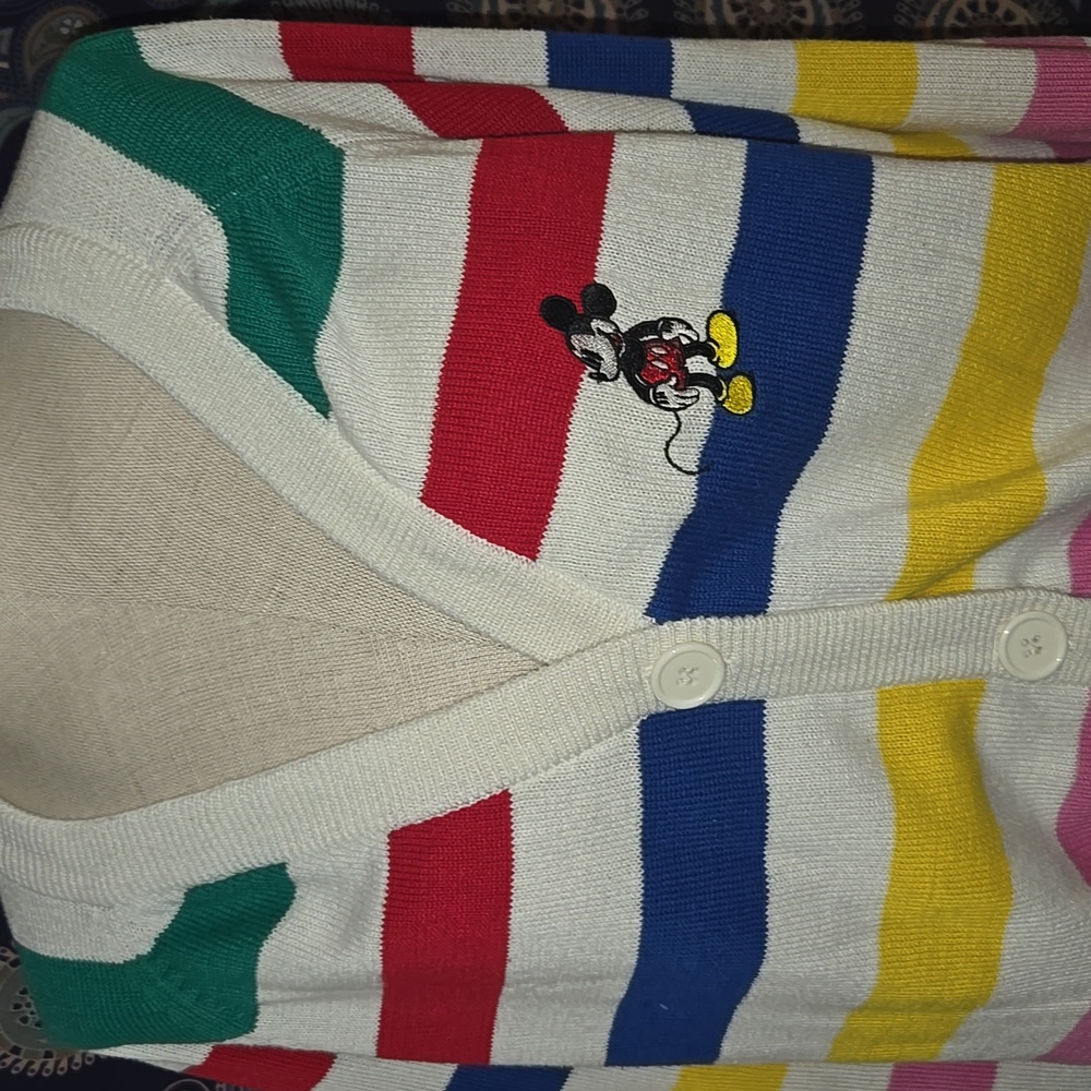 Disney 100 Mickey Striped Cardigan XXL - Picture 2 of 5